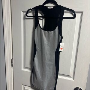 Black and Gray Sleeveless Dress